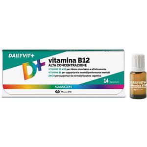 MARCO VITI FARMACEUTICI SpA Massigen Dailyvit Vitamina B12 14 flaconcini 8 ml - Integratore per energia e stanchezza