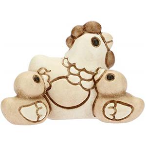 THUN® - Gallina con Pulcini - Statuine Presepe Classico - Ceramica - I Classici