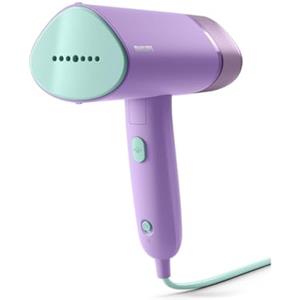 Philips Serie 3000 Stiratrice verticale a vapore-1000 W, 20 g/min di vapore, Serbatoio dell'acqua estraibile da 100 ml, Piastra in plastica, Custodia inclusa, 630g di peso leggero, viola (STH3010/30)