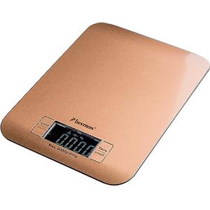 Bestron Bilancia da cucina digitale, Con display LCD, Peso massimo 5 kg, Precisione di 1 g, Rame