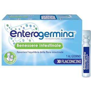 Enterogermina Benessere Intestinale, Fermenti Lattici Probiotici, Integratori Adulti e Bambini 3+ Favorisce l'Equilibrio della Flora Batterica Intestinale, Senza Glutine (30 Flaconcini/5 ml)