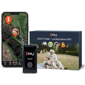 PAJ GPS PAJ Easy Finder 4G, Localizzatore GPS Bambini, Anziani/Demenza - Messaggi Vocali - Tracker in Tempo Reale, Pulsante Emergenza SOS - Durata Batteria fino a 14gg - Mini GPS Tracker