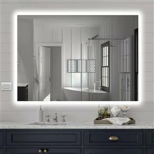Inbagno Specchio bagno 50x60 cm illuminazione perimetrale e installazione reversibile