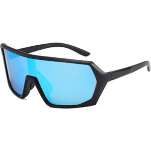 GNOLONG Ciclismo Occhiali Sport fotocromatiche sereno Ciclismo Occhiali da sole UV400 Antivento per le donne degli uomini di pesca Corsa e jogging Golf (Black Black Blue)