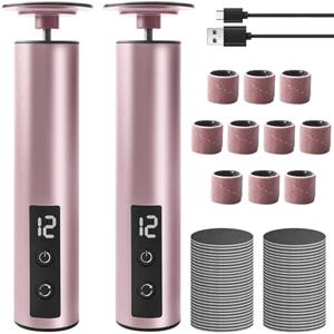 Behogan Set di rimozione calli elettrico 2 in 1, per manicure elettrica, per piedi, per rimuovere la cornea, ricaricabile, per talloni screpolati, calli, morti