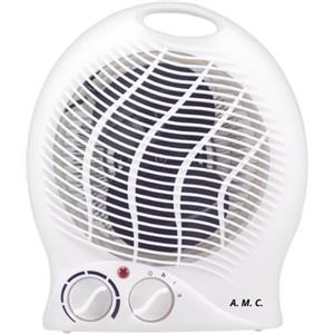 A.M.C. Caldo Bagno Elettrico 2000W Termoventilatore Silenzioso 2 Potenze Riscaldamento elettrico da bagno a basso consumo, termostato regolabile, 3 modalità di funzionamento, sistema di sicurezza