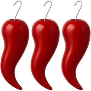 mille idee Set 3 Evaporatori Umidificatori per Termosifone Stufa - A Forma di Corno Peperoncino in Ceramica