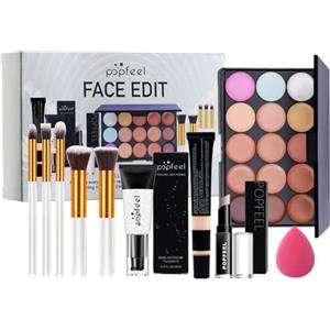 FantasyDay Set di Trucchi Donna, FantasyDay Kit Trucco Make Up Completo Cosmetico Starter Kit Adventskalender 2025 Xmas Makeup Gift Set con Correttore Rossetti Lucidalabbra Palette Ombretti Mascara Trousse Fard