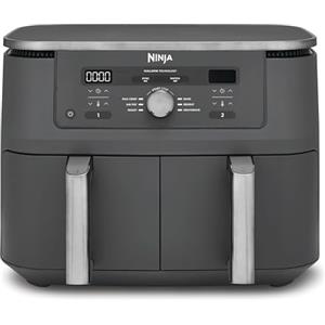 Ninja MAX Doppia Zona, Friggitrice ad aria digitale senza olio con doppio cestello, 6 in 1, 9,5 L, cestelli lavabili in lavastoviglie, antiaderenti, grigio piombo DZ400EU