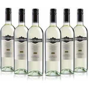 Sant'Orsola - Vino Cataratto Pinot Grigio IGT, da Uva Catarratto e Pinot Grigio, Gusto Ampio, armonico, ricco e persistente con eleganti note agrumate, 6x750 ml