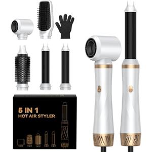 UMIGA Airstyler 5 in 1 Hair Styler Spazzola Soffiante Air Styler set Airbrush Ferro a ricciolo Spazzola Soffiante Spazzola Lisciante per Capelli, Kit di parrucchiere per asciugare