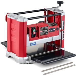 ZELCAN 2000W Pialla Filo Spessore per Legno da 33 cm Pialla Elettrica 15A con Doppia Lama e 20000 Tagli al Minuto Pialla a Spessore con Entrata Uscita Esteso e Scarico Polvere per Lavorazione di Legno