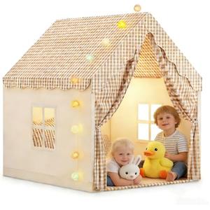 Nastopee Tenda da gioco per bambini, per interni con luci a LED, casetta per bambini, inodore e permeabile all'aria, 0% formaldeide, nascondiglio segreto per ragazze e ragazzi a partire da 1 anni
