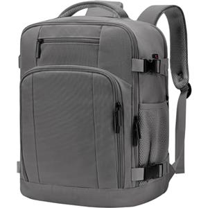 ZHXX Zaino Aereo, per Zaino Ryanair, Bagaglio a Mano 55x40x20 con Compartimento Separato per Laptop da 17.3 Pollici e Tasche Antitaccheggio. Grigio