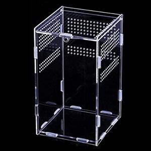 Topspitgo Rettili Portatili Terrario Trasparente Terrario in Vetro perLumache Terrario a per Lumache Acrilico Ragni Geco Criceti Serpenti Tartarughe Terrario12x12x20cm
