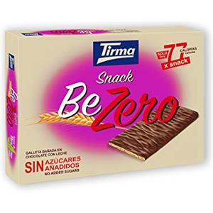 Tirma Snack BeZero | Biscotti Leggeri al Cioccolato al Latte | Biscotti Dietetici a Basso Contenuto Calorico | Senza Zuccheri Aggiunti | Biscotti Individuali per Caffè | Adatto ai Diabetici |105gr