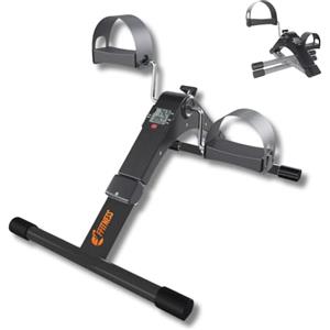 FFitness Cyclette Pedaliera Mini Bike per Riabilitazione Motoria Monitor LCD Resistenza Regolabile Pieghevole Allenamento Gambe e Braccia