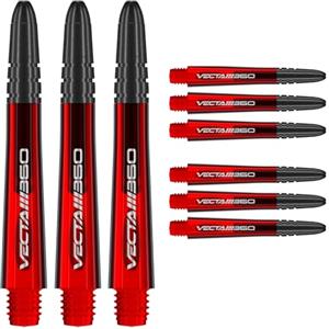 WINMAU Asta del dardo - Vecta Policarbonato Steli di Freccette - 1 Set per Confezione (3 Freccette Aste in Totale) - Accessori Professionali per Freccette - Rosso & Nero Blade360 Alberi intermedi