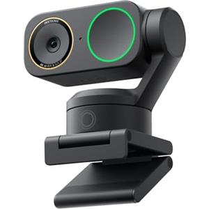 Insta360 Link 2 Pro - Webcam 4K PTZ per PC/Mac, sensore 1/1,3, bassa luminosità, tracking IA, HDR, microfoni direzionali canc. rumore, supporta Stream Deck, Zoom, Teams, Twitch per stream o riunioni