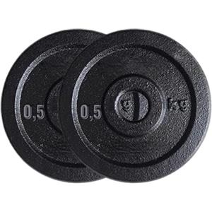 GervasiSport Gervasi - Dischi in Ghisa Foro 25 mm - Pesi per Bilanciere e Manubri, Piastra in Ghisa di Alta Qualità per Allenamento Fitness a Casa o in Palestra - Coppia di Dischi/Pesi da 0,5kg