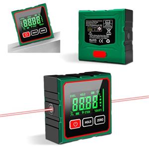 Diseleri Livella Digitale, Goniometro Digitale con Laser, Elettronico Angle Finder 4x90° con LCD, 4 Lati Magnetici per Ricarica Inclinometro Livella Impermeabile, Ideale per Falegnami