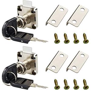 SZCXDKJ Set di 2 serrature di sicurezza per cassetti e mobili, in lega di zinco, serratura a camma per cassette postali, cassetti, armadietti