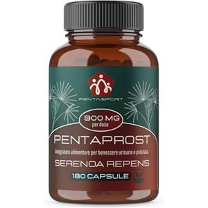 PENTASPORT Serenoa Repens Prostata Forte 900mg 180 Capsule - Integratore Benessere Uomo con Saw Palmetto a Supporto della Funzione Prostatica e Urinaria