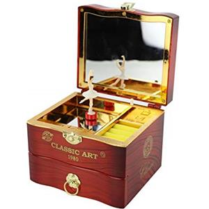 Faderr Scatola regalo di musica, Carillon rotante di nozze, Carillon musicale gioielli ballerina portagioie musicale cassetto di stoccaggio gioielli ballerina ornamenti ragazza musicale