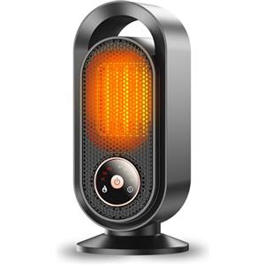 Amailtom Stufa Stufetta Elettrica Basso Consumo, Termoventilatore Ceramico 1500W PTC Riscaldamento Rapido, Scaldino Elettrico con Timer e 3 Modalità, Protezione da Surriscaldamento e Ribaltamento per Ufficio