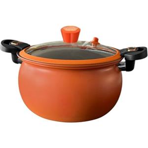 Vilgftyiet Pentola a pressione antiaderente, pentola a micro-pressione da 6 l, per zuppe e stufati, per arancia (arancione, 8 L)