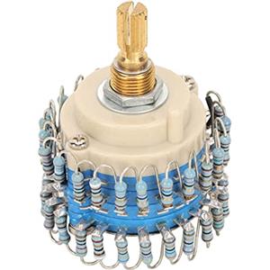 Tomantery Potenziometro del Volume a Due Stepping da 20K Ad Alta Precisione per Amplificatore, Uso di Saldatura Fai-da-te, Potenziometro in Ottone a 24 Marce per Audiofili (#3)