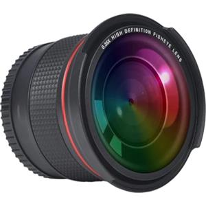 ZGWKMAC Compatibile con Nikon D5200 D5100 D3500 D3400 D3300 D3200 D3100 52MM 55MM 58MM 0.35x Obiettivo grandangolare Fisheye for fotocamere DSLR(1x58mm)