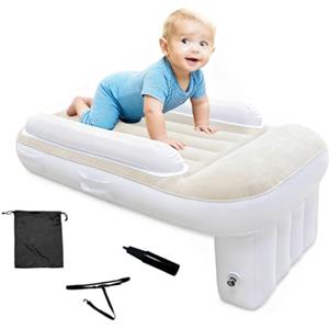 BUERPINKING Letto Gonfiabile Avec balustrades, Riduttore Lettino Doux, Respirant et Portable, Riduttore Lettino Neonato Dell'aereo Del Bambino per aereo, auto, treno, lettino da via