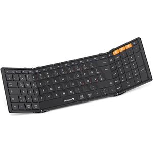 ProtoArc Tastiera Bluetooth pieghevole con tastierino numerico XK01, tastiera pieghevole ricaricabile senza fili, mini tastiera con 3 canali Bluetooth per iOS, Android, Windows, Tablet - Nero