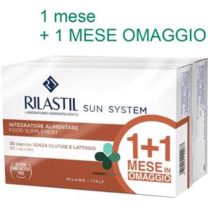 Rilastil Sun System - Integratore Antiossidante per la Pelle con Vitamine e Selenio, 60 Capsule