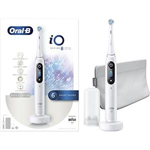 Oral-B Special Edition iO - 8 - Spazzolino Elettrico Ricaricabile Di Braun, 1 Spazzolino Bianco Esclusivo Con Tecnologia Magnetica Rivoluzionaria, Display A Colori, 1 Testina, 1 Astuccio Magnetico