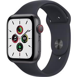 Apple Watch SE Alluminio 44 mm (2020) | WiFi + Cellular | grigio siderale | Cinturino Sport Mezzanotte