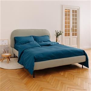 Dalfilo Completo copripiumino in percalle Blu Petrolio