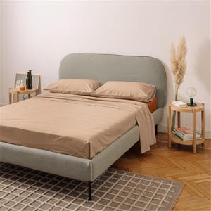 Dalfilo Completo lenzuola in percalle Caffellatte+Terracotta