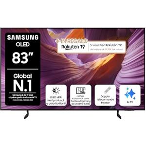 Samsung OLED 4K Vision AI Smart TV 85'' QE83S85FAEXZT, NQ4 AI Gen2 Processor,AI Upscaling, Glare Free, Dolby Atmos & OTS Lite, Contour Design, PACCHETTO INTRATTENIMENTO, 2025