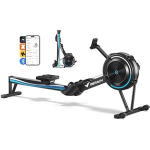 MERACH Vogatore per Casa, Vogatore ad Aria Professionale con App Esclusive, Unità di Canottaggio Interna, Sedili Comodi Ergonomici, 10 Resistenza Regolabile