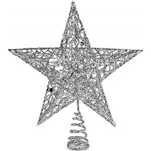 Ornativity Puntale per albero di Natale a forma di stella, colore: argento