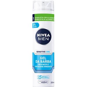 NIVEA Men Sensitive Cool Gel da Barba 200 ml - Gel delicato e rinfrescante per pelle sensibile con Camomilla e Vitamina E