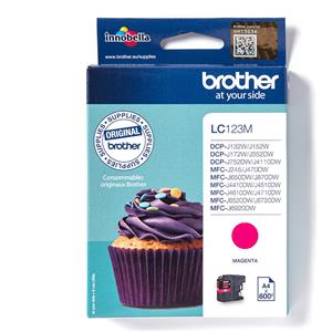 Brother LC-123M Cartuccia d'inchiostro Originale Magenta - 600 Pagine - Compatibile con MFC-J4410DW, MFC-J4510DW, MFC-J4610DW, MFC-J4710DW e altri