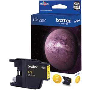 Brother Cartuccia d'inchiostro Giallo LC-1220Y - Resa standard 300 pagine, Inchiostro a base di pigmento, Compatibile con DCP-J525W, DCP-J725DW, DCP-J925DW, MFC-J430W, MFC-J625DW, MFC-J825DW
