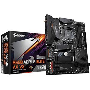 GIGABYTE B550 AORUS ELITE AX V2 Scheda madre - CPU AMD Ryzen 5000, VRM a 12+2 fasi, fino a 4733 MHz DDR4, 1xPCIe 4.0 + 1xPCIe 3.0 M.2, Wi-Fi 6E, LAN 2.5GbE, USB 3.2 Gen 2