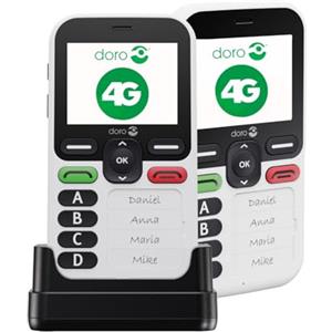 Doro Leva X10 Cellulare per Anziani 4G Semplice, 4 Numeri Preimpostati, Tasto SOS con GPS, Solo Chiamate e SMS, Bianco