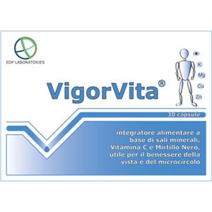 VigorVita - Integratore Alimentare con Sali Minerali, Vitamina C e Mirtillo Nero per Energia Fisica e Mentale - 30 Capsule
