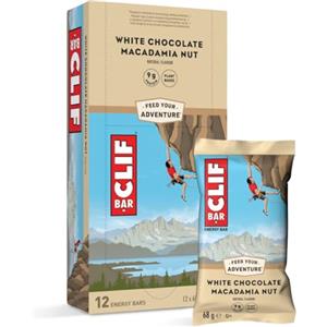CLIF BAR | Barretta Energetica - Barretta Proteica | White Chocolate Macadmia Nut | Proteine Vegetali | 12 x 68 g