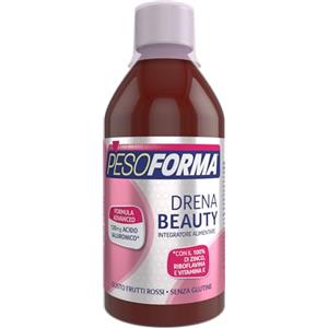 PESOFORMA - DRENA BEAUTY - Integratore a base di acido ialuronico, moringa, zinco e vitamine - Per l'equilibrio del peso corporeo - Con Vitamina E - Senza glutine - Gusto frutti rossi